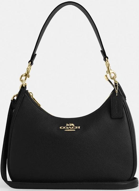 Teri Hobo Bag, Black and Gold