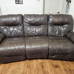 Couch Leather Brown Motivated SELLER