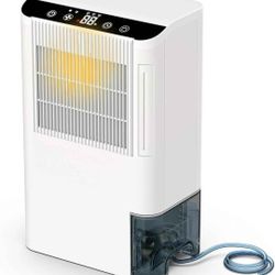 Dehumidifiers for Home, 2000 Sq.Ft Small Dehumidifier with 3.3ft Drain Hose, 2.5L Tank,