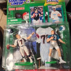 1998 Starting Lineup John Elway & Dan Marino Classic Doubles Figures + Cards New
