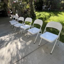 White Folding Metal Chairs 