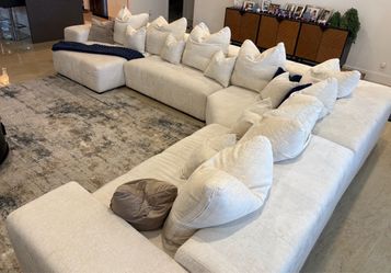 City Home “ Skylar” Cream Sectional Sofa with Chaise