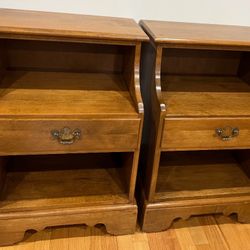 2 Ethan Allen Maple Nightstands Nutmeg Heirloom