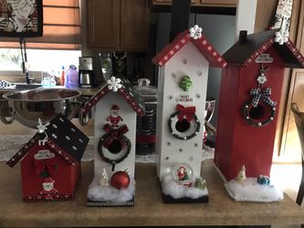Christmas bird houses custom made