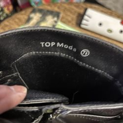 Lace Boots Side Zipper Black Top Mode