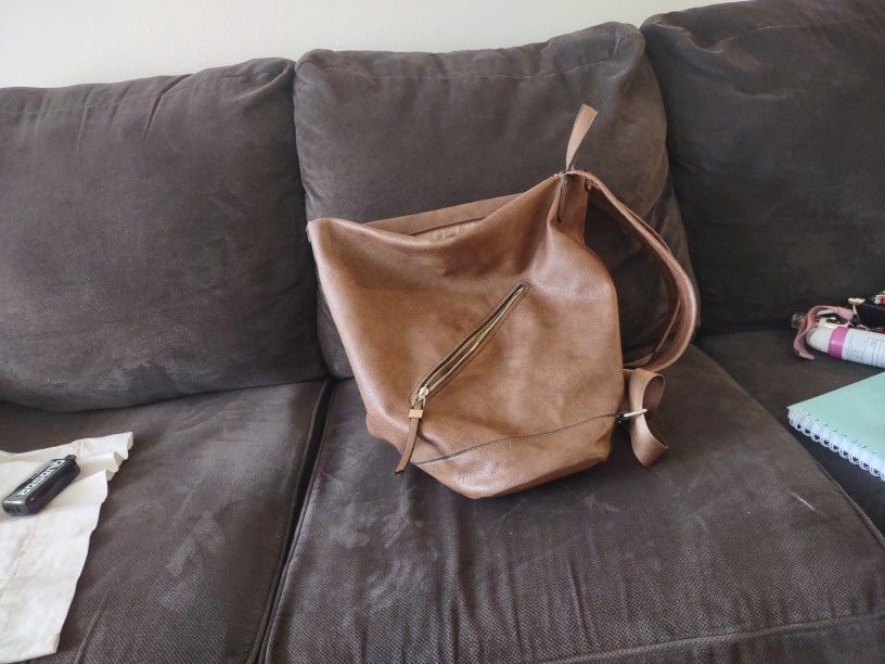 Tan leather Backpack