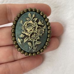 Cameo Brooch Handmade Vintage Style Jewelry