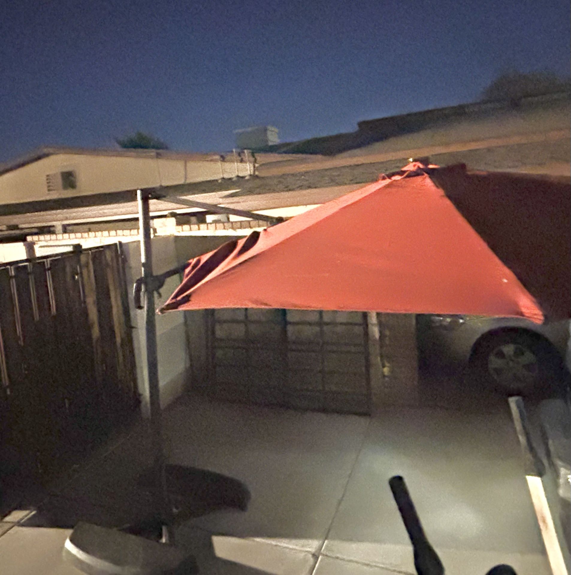 Extra Large Extending Patio Umbrella With Lights