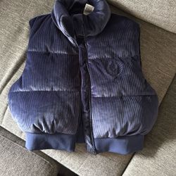 Navy Blue  Crop Puffer Vest- Victorias Secret pink