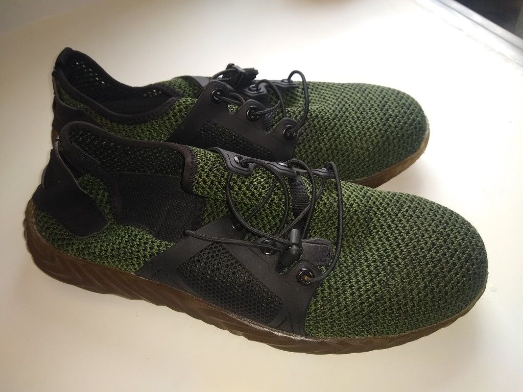 New 11.5 Mens E45 Steel Toe Shoes Breathable Mesh Work Boots Kevlar Puncture Proof Soles Denmark Indestructible Waterproof REI Cost $200 Ecco Keen