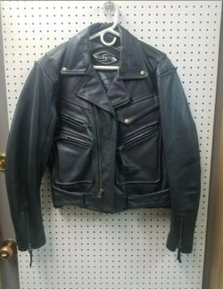 SRS Leather MC Motorcycle Jacket Medium