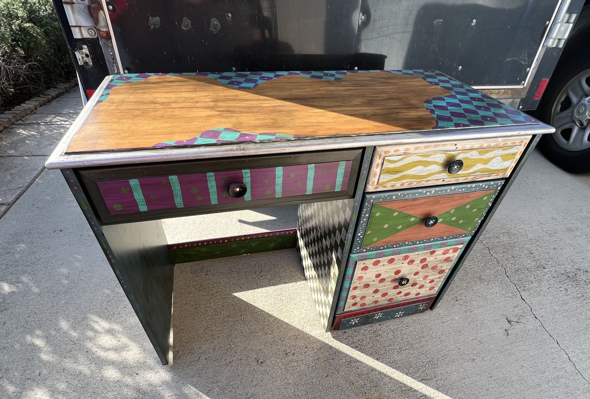 Crazy Painted Small Desk