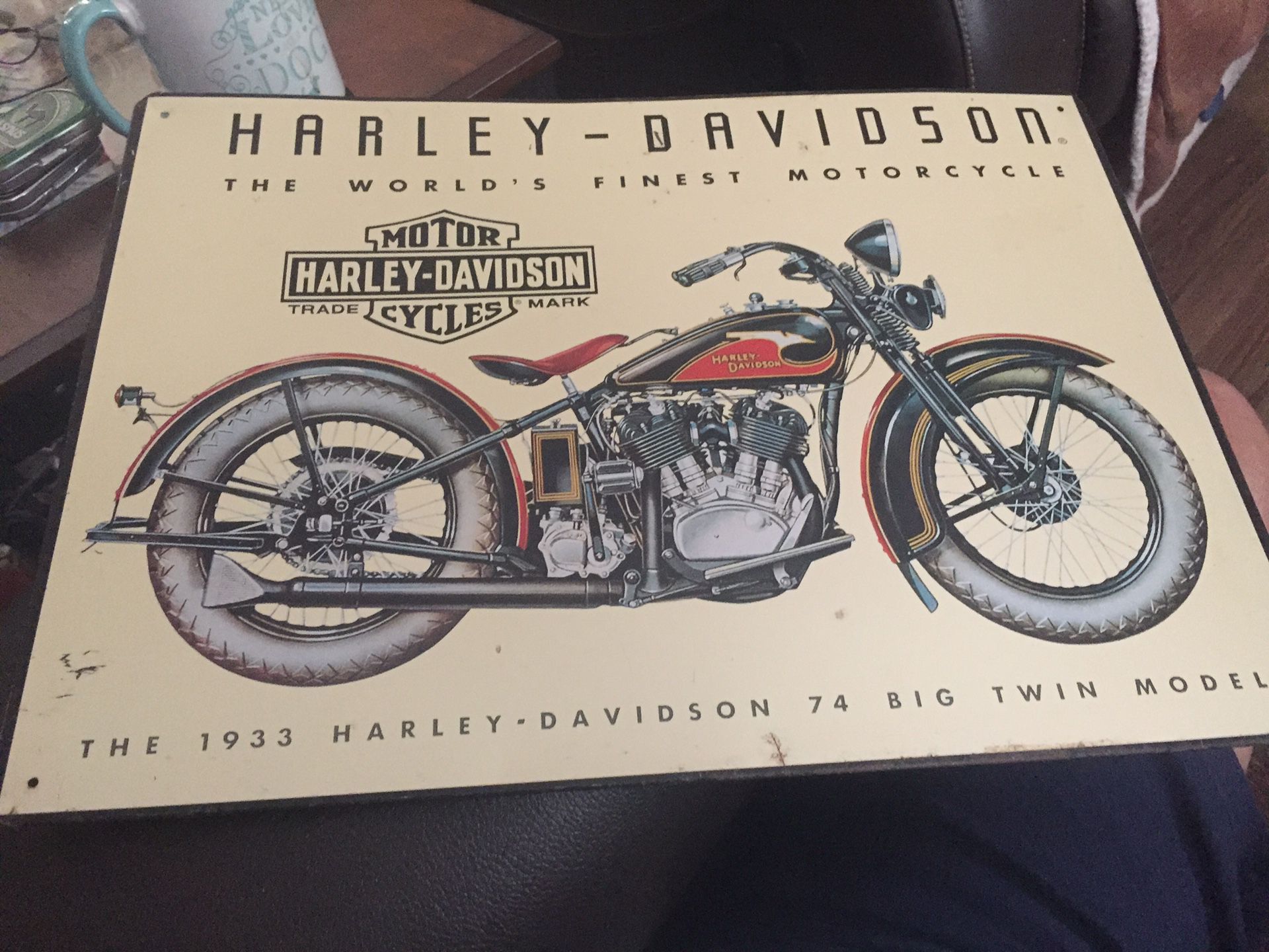 2001 Harley Davidson metal sign