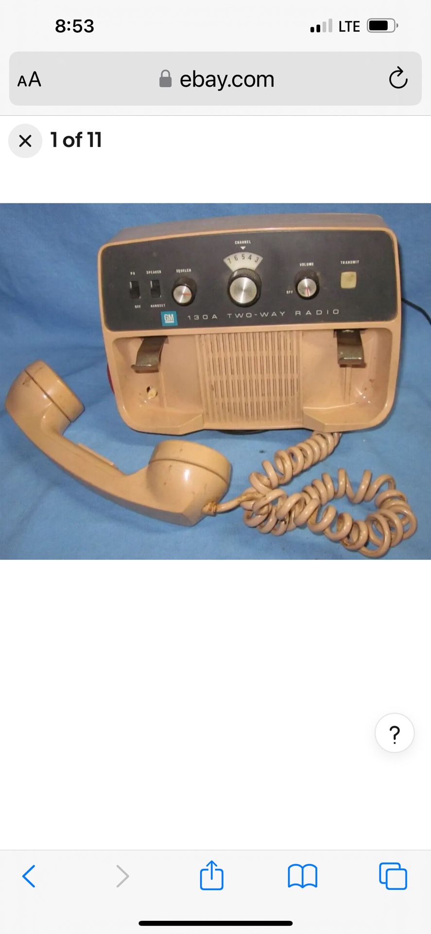 Vintage GM Two Way Radio For Car
