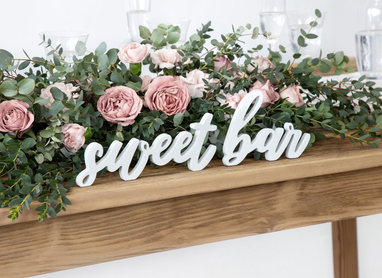 White Wooden Sweet Bar Sign