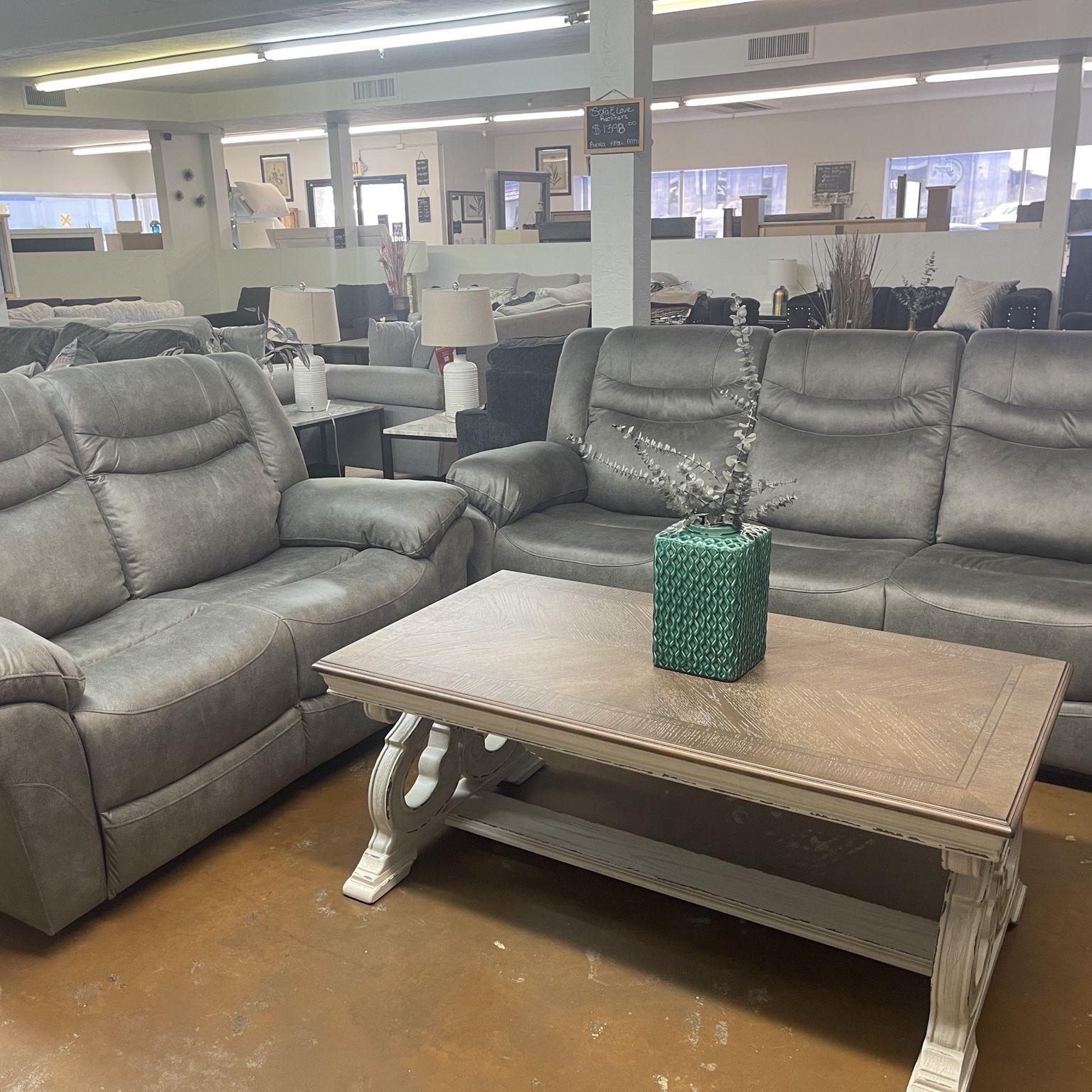 2pc Gray Recliners