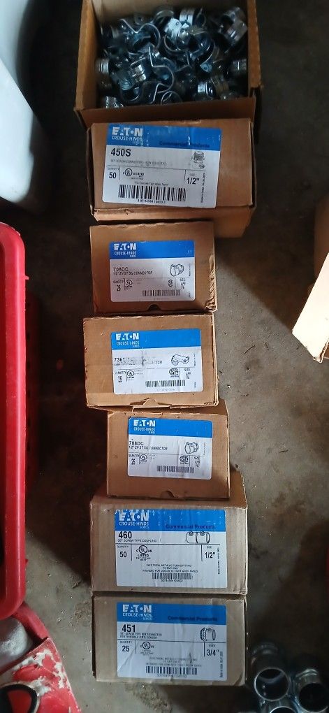 Eaton 1/2"  NewBoxes Of EMT Electrical Conduit Parts Bundle.