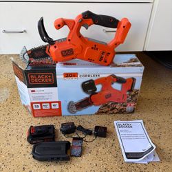 BLACK+DECKER 6 in. 20-Volt Maximum Lithium-Ion Pruning Electric Battery Chainsaw with 1.5Ah Battery and Charger
