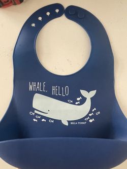Bella Tunno Hello Whale and Panda Ear Silicone Catch All Baby Toddler Bibs