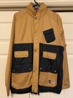 Men Windbreaker track jacket size Large khaki urban wear