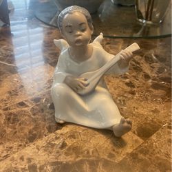 Lladro #4537 Porcelain Figurine, Black Legacy Angel with Mandolin Figurine