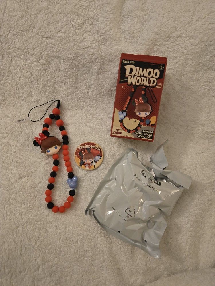 New Pop Mart Dimoo World Disney Phone Charm - Minnie Mouse