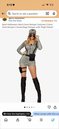 Spirit Halloween Adult Camo Romper Costume