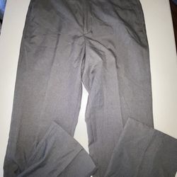 VTG Knightsbridge Men's Slacks 36X32 Gray Trousers Dress Pants Flat Front Chino