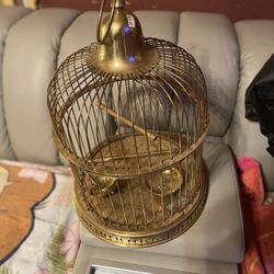 Antique Solid Brass Tweety Bird Cage