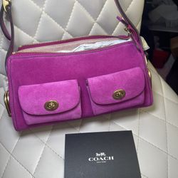 Coach haversack 27- magenta suede.