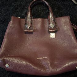 Michael Kors Rollins Python Embossed Petal Of blood Large