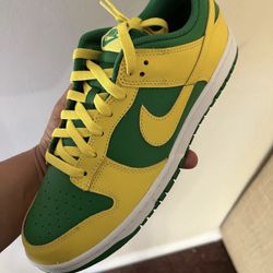 Nike Dunk Low Retro Reverse Brazil Green Yellow Mens Size 11.0
