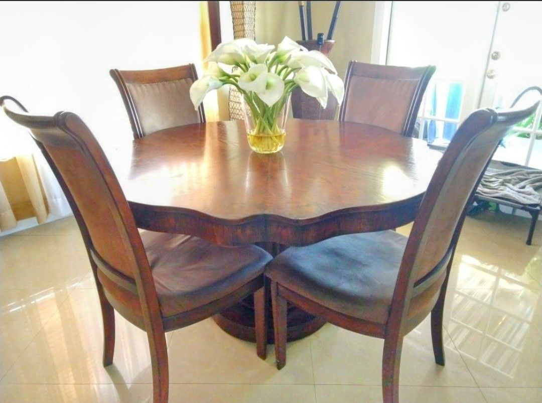 Juego Comedor Redondo Con 4 Sillas