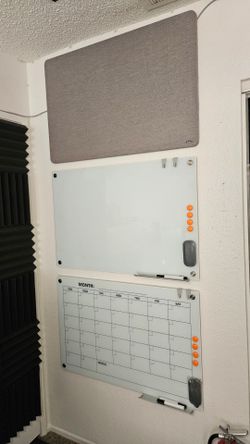 Quartet Grey Fabric Bulletin Board / Glass Calander/ Glass whiteboard