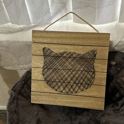 Wooden Cat Sign