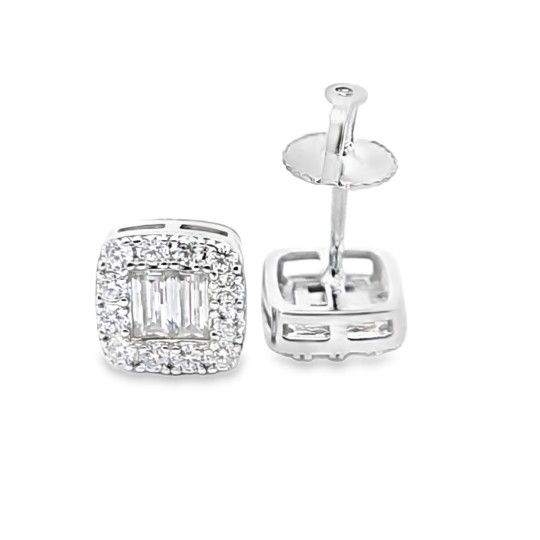 Sterling Silver VVS Moissanite 0.93 CTW Fancy Earring