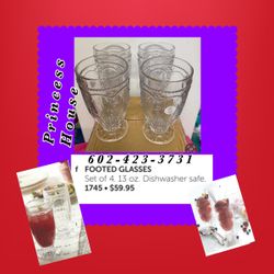 Princess House Footed Crystal glasses