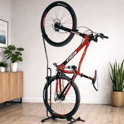 CyclingDeal Steel Bike Stand Vertical & Horizontal Storage 24"-29" Wheels 44 lbs