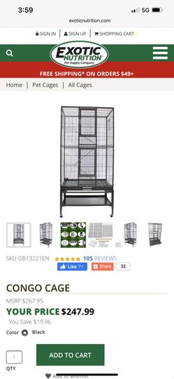 Exotic Nutrition CONGO CAGE 