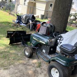 19.5hp Craftsman Mower With A Plow Setup 