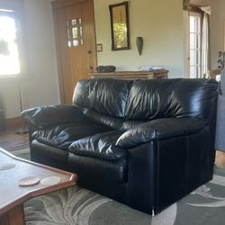 Black Leather Couch 