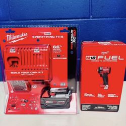 🔥 Milwaukee M18 3/8 Impact Wrench + M18 5.0 Battery + M18 & M12 Charger Kit