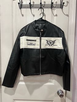 🖤 BLACK & WHITE MOTO JACKET