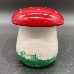 Vintage German Wooden Mushroom Box with Tiddly Winks Game