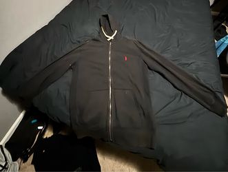 Black Polo Hoodie Zip Up