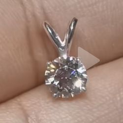 Beautiful Lab Cvd certified  Vvs2 F Color 1ct Pendant Charm 14kt White Gold 