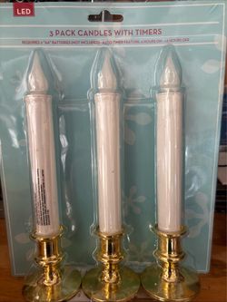 LED Candles with Timers 3-Pack