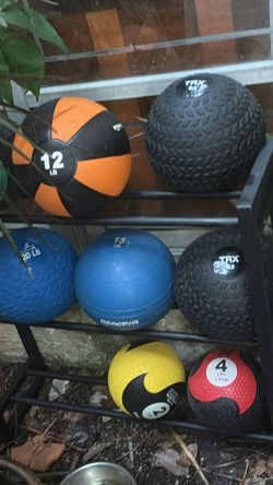 MEDICINE BALLS : 2LB. = $14  / 4LB. = $17 / 7LB. = $22  / 6LB. With Handles = $13  /&\ SLAM  BALLS :  6LB. black TRX  = $24 / 8LB. black TRX = $28 / B