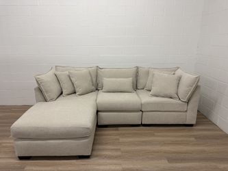 The Dawson 3-Piece Sectional Sofa with Chaise Lounge (Ivory) — Delivery Available!
