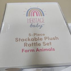 Stackable Plush Rattle Set - Farm Animals